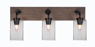 Toltec Lighting - 1773-MBDW-530 - Three Light Bathroom Lighting - Oxbridge - Matte Black & Painted Distressed Wood-look