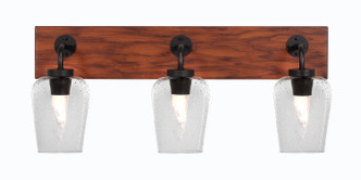 Toltec Lighting - 1773-MBWG-210 - Three Light Bath Bar - Oxbridge - Matte Black & Painted Wood-look Metal