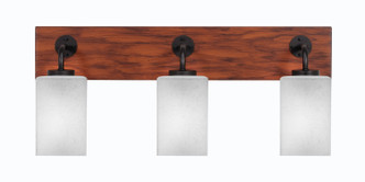 Toltec Lighting - 1773-MBWG-531 - Three Light Bath Bar - Oxbridge - Matte Black & Painted Wood-look Metal