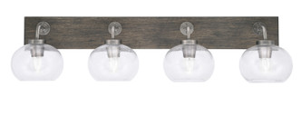 Toltec Lighting - 1774-GPDW-202 - Four Light Bath Bar - Oxbridge - Graphite & Painted Distressed Wood-look Metal