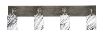 Toltec Lighting - 1774-GPDW-3009 - Four Light Bathroom Lighting - Oxbridge - Graphite & Painted Distressed Wood-look