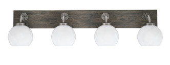 Toltec Lighting - 1774-GPDW-4101 - Four Light Bathroom Lighting - Oxbridge - Graphite & Painted Distressed Wood-look