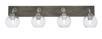 Toltec Lighting - 1774-GPDW-4102 - Four Light Bath Bar - Oxbridge - Graphite & Painted Distressed Wood-look Metal