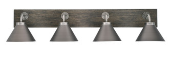 Toltec Lighting - 1774-GPDW-421-GP - Four Light Bathroom Lighting - Oxbridge - Graphite & Painted Distressed Wood-look