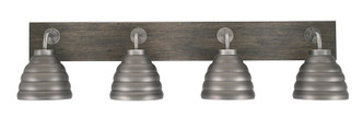 Toltec Lighting - 1774-GPDW-425-GP - Four Light Bath Bar - Oxbridge - Graphite & Painted Distressed Wood-look Metal