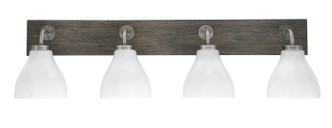 Toltec Lighting - 1774-GPDW-4761 - Four Light Bath Bar - Oxbridge - Graphite & Painted Distressed Wood-look Metal