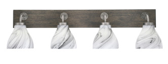 Toltec Lighting - 1774-GPDW-4769 - Four Light Bath Bar - Oxbridge - Graphite & Painted Distressed Wood-look Metal