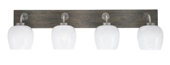Toltec Lighting - 1774-GPDW-4811 - Four Light Bath Bar - Oxbridge - Graphite & Painted Distressed Wood-look Metal