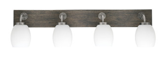 Toltec Lighting - 1774-GPDW-615 - Four Light Bathroom Lighting - Oxbridge - Graphite & Painted Distressed Wood-look