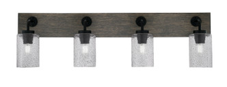 Toltec Lighting - 1774-MBDW-3002 - Four Light Bathroom Lighting - Oxbridge - Matte Black & Painted Distressed Wood-look