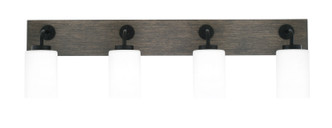 Toltec Lighting - 1774-MBDW-310 - Four Light Bath Bar - Oxbridge - Matte Black & Painted Distressed Wood-look Metal