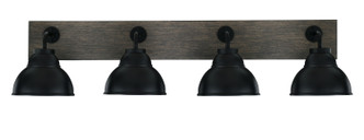 Toltec Lighting - 1774-MBDW-427-MB - Four Light Bathroom Lighting - Oxbridge - Matte Black & Painted Distressed Wood-look
