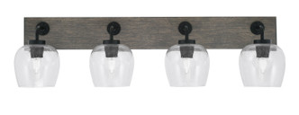 Toltec Lighting - 1774-MBDW-4810 - Four Light Bathroom Lighting - Oxbridge - Matte Black & Painted Distressed Wood-look