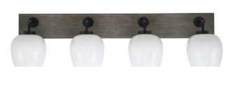 Toltec Lighting - 1774-MBDW-4811 - Four Light Bathroom Lighting - Oxbridge - Matte Black & Painted Distressed Wood-look