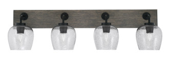 Toltec Lighting - 1774-MBDW-4812 - Four Light Bathroom Lighting - Oxbridge - Matte Black & Painted Distressed Wood-look
