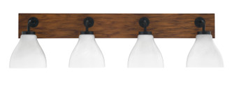 Toltec Lighting - 1774-MBWG-4761 - Four Light Bath Bar - Oxbridge - Matte Black & Painted Wood-look Metal