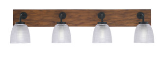 Toltec Lighting - 1774-MBWG-500 - Four Light Bathroom Lighting - Oxbridge - Matte Black & Painted Wood-look