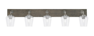 Toltec Lighting - 1775-GPDW-210 - Five Light Bath Bar - Oxbridge - Graphite & Painted Distressed Wood-look Metal