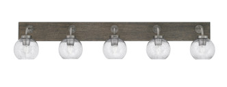 Toltec Lighting - 1775-GPDW-4102 - Five Light Bathroom Lighting - Oxbridge - Graphite & Painted Distressed Wood-look