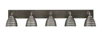 Toltec Lighting - 1775-GPDW-425-GP - Five Light Bath Bar - Oxbridge - Graphite & Painted Distressed Wood-look Metal
