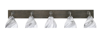 Toltec Lighting - 1775-GPDW-4769 - Five Light Bathroom Lighting - Oxbridge - Graphite & Painted Distressed Wood-look