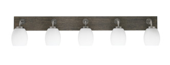 Toltec Lighting - 1775-GPDW-615 - Five Light Bathroom Lighting - Oxbridge - Graphite & Painted Distressed Wood-look