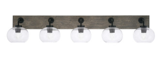 Toltec Lighting - 1775-MBDW-202 - Five Light Bathroom Lighting - Oxbridge - Matte Black & Painted Distressed Wood-look