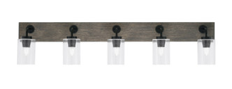 Toltec Lighting - 1775-MBDW-300 - Five Light Bathroom Lighting - Oxbridge - Matte Black & Painted Distressed Wood-look