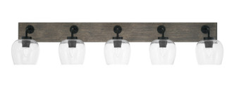 Toltec Lighting - 1775-MBDW-4810 - Five Light Bathroom Lighting - Oxbridge - Matte Black & Painted Distressed Wood-look