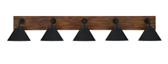 Toltec Lighting - 1775-MBWG-421-MB - Five Light Bathroom Lighting - Oxbridge - Matte Black & Painted Wood-look