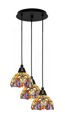 Toltec Lighting - 1818-MB-9445 - Three Light Pendalier - Array - Matte Black