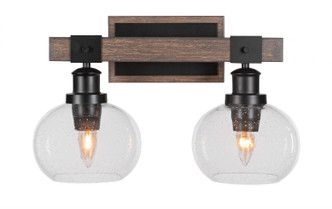 Toltec Lighting - 1842-MBDW-202 - Two Light Bathroom Lighting - Tacoma - Matte Black & Painted Distressed Wood-look