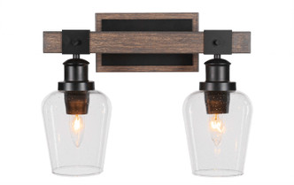 Toltec Lighting - 1842-MBDW-210 - Two Light Bath Bar - Tacoma - Matte Black & Painted Distressed Wood-look Metal