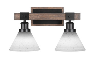 Toltec Lighting - 1842-MBDW-312 - Two Light Bath Bar - Tacoma - Matte Black & Painted Distressed Wood-look Metal