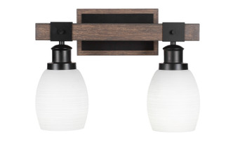 Toltec Lighting - 1842-MBDW-4021 - Two Light Bath Bar - Tacoma - Matte Black & Painted Distressed Wood-look Metal