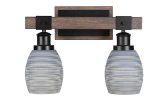 Toltec Lighting - 1842-MBDW-4022 - Two Light Bathroom Lighting - Tacoma - Matte Black & Painted Distressed Wood-look