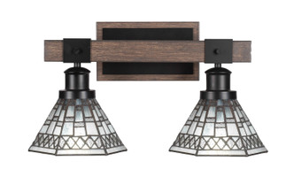 Toltec Lighting - 1842-MBDW-9105 - Two Light Bath Bar - Tacoma - Matte Black & Painted Distressed Wood-look Metal