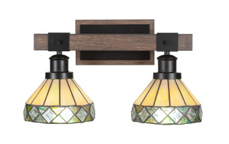 Toltec Lighting - 1842-MBDW-9405 - Two Light Bath Bar - Tacoma - Matte Black & Painted Distressed Wood-look Metal