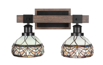 Toltec Lighting - 1842-MBDW-9485 - Two Light Bathroom Lighting - Tacoma - Matte Black & Painted Distressed Wood-look