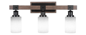 Toltec Lighting - 1843-MBDW-310 - Three Light Bath Bar - Tacoma - Matte Black & Painted Distressed Wood-look Metal