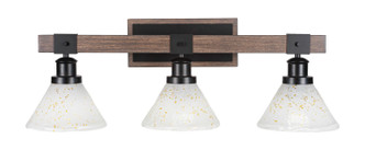 Toltec Lighting - 1843-MBDW-7145 - Three Light Bathroom Lighting - Tacoma - Matte Black & Painted Distressed Wood-look