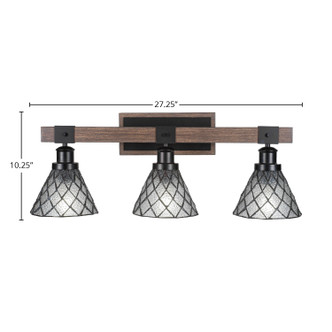 Tacoma Three Light Bathroom Lighting (1843-MBDW-9185)