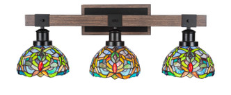 Toltec Lighting - 1843-MBDW-9905 - Three Light Bath Bar - Tacoma - Matte Black & Painted Distressed Wood-look Metal