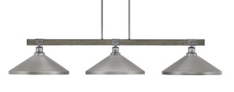 Toltec Lighting - 1863-GPDW-424-GP - Three Light Bar - Tacoma - Graphite & Painted Distressed Wood-look Metal