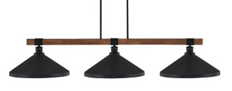 Toltec Lighting - 1863-MBWG-424-MB - Three Light Bar - Tacoma - Matte Black & Painted Wood-look Metal