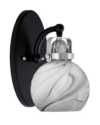 Toltec Lighting - 1931-MBBN-4109 - One Light Wall Sconce - Easton - Matte Black & Brushed Nickel