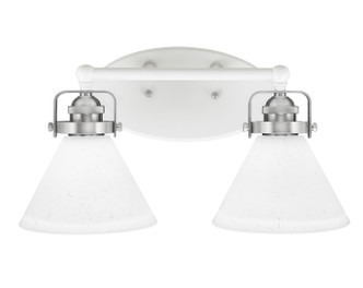 Toltec Lighting - 1932-WHBN-312 - Two Light Bath Bar - Easton - White & Brushed Nickel
