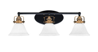 Toltec Lighting - 1933-MBBR-311 - Three Light Bath Bar - Easton - Matte Black & Brass