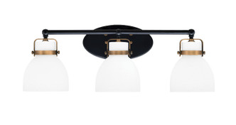 Toltec Lighting - 1933-MBBR-4111 - Three Light Bath Bar - Easton - Matte Black & Brass