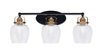 Toltec Lighting - 1933-MBBR-4810 - Three Light Bath Bar - Easton - Matte Black & Brass